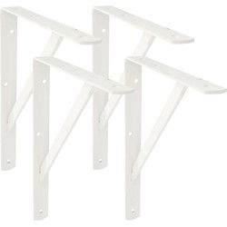 AMIG Plankdrager/planksteun van metaal - 4x - gelakt wit - H300 x B225 mm - Tot 260 kg - Plankdragers