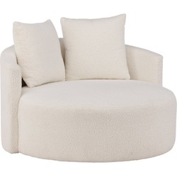 24Designs Finley Fauteuil - Teddy Stof Wit
