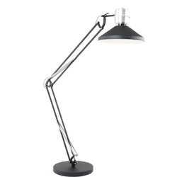 Industriële Vloerlamp - Anne Light & Home - Metaal - Industrieel - E27 - L: 40cm - Voor Binnen - Woonkamer - Eetkamer - Zwart