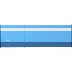 4goodz Outsunny Windscherm met Kijkvenster en Draagtas, Stalen Palen, 440x140cm, Blauw