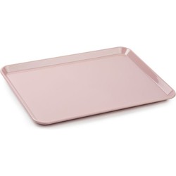 Plasticforte dienblad/serveerblad - Kunststof - 35 x 24 cm - oud roze - kopjes en glazen tray - Dienbladen