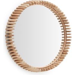 Kave Home - Polke spiegel van teakhout Ø 60 cm