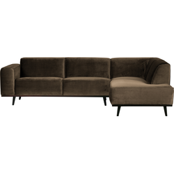 BePureHome Statement Hoekbank Rechts - Fluweel - Taupe - 77x274x210