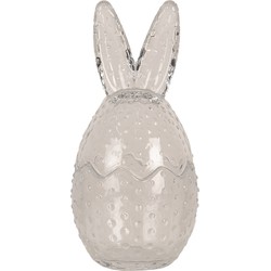 Clayre & Eef Glazen potje   Ø 8x17 cm Transparant Glas Ovaal Potje met Deksel
