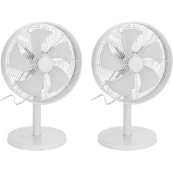 2x stuks witte luxe tafel ventilatoren 55 cm - Ventilatoren