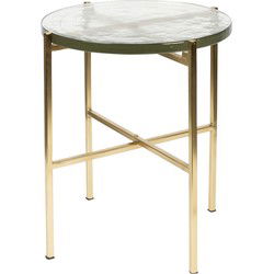 Dutchbone Vidrio Bijzettafel Rond 40 cm Glas/ Metaal Goud