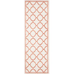 Safavieh Marokkaans Trellis Geweven Tapijt voor Binnen-/Outdoorgebruik, Amherst collectie, AMT422, in Beige & Oranje, 69 X 213 cm