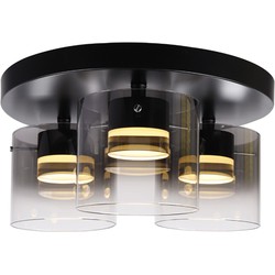 Highlight - Salerno - Plafondlamp - LED - 40 x 40  x 21cm - Zwart