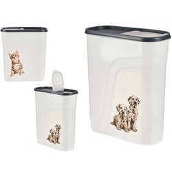 Gondol huisdieren voedsel/voercontainer - voorraad box - kunststof - 4.0 liter - strooibus dispenser - Voorraadblikken