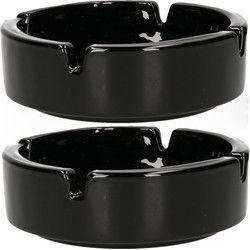 Luminarc Asbak - 4x - D11 cm - zwart - keramiek - Asbakken