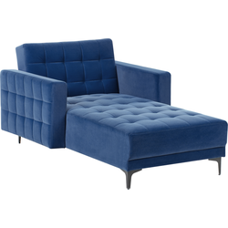 Beliani ABERDEEN - Chaise longue-Blauw-Fluweel