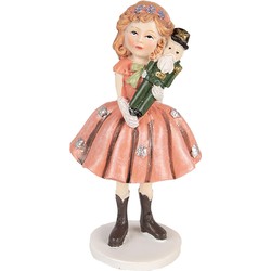 Clayre & Eef Decoratie Beeld Kind 12 cm Rood Polyresin Kerstfiguren