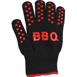 Elite BBQ handschoenen - hittebestendig tot 250 graden - zwart/rood - katoen - ovenwanten - Barbecuegereedschapset