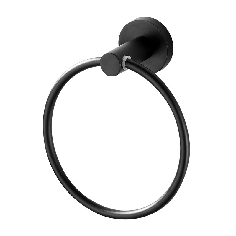 QUVIO Handdoekhouder ring staal - Zwart - 
