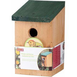 Vogelhuisje - 10x stuks - hout - groen dak - 22 cm - nestkast - Vogelhuisjes