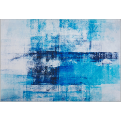 TRABZON - Laagpolig vloerkleed - Turquoise - 140 x 200 cm - Polyester