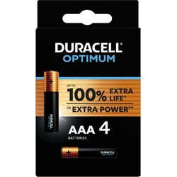 Duracell Optimum AAA Batterij, FR03, Niet Oplaadbaar, 4 Stuks