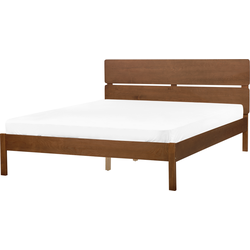 BOISSET  - Bed - Donkerbruin - 160 x 200 cm - Rubberhout