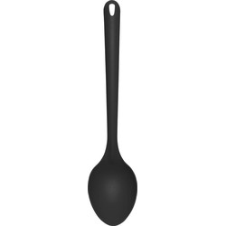 Hega Hogar Opscheplepel - kunststof - zwart - 32 cm - keukengerei - Opscheplepels