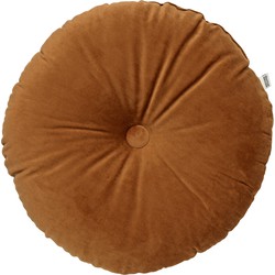 Dutch Decor OLLY - Sierkussen rond velvet Ø40 cm - Tobacco Brown - bruin - Dutch Decor