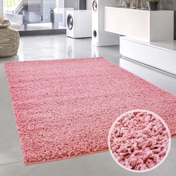 Shaggy Hoogpolig Tapijtenloods Vloerkleed Effen Pastel Roze - 70x140 CM