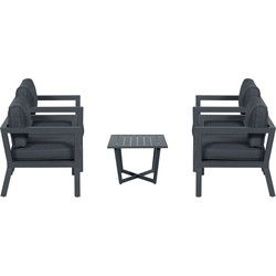 Garden Impressions San Luis loungeset 5-delig - donker grijs