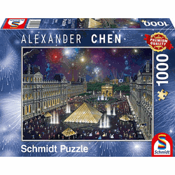 Schmidt Schmidt puzzel Vuurwerk bij het Louvre - 1000 stukjes - 12+