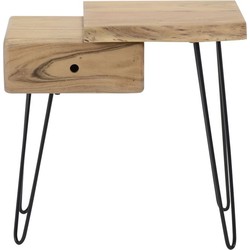 Nachtkastje Acaciahout - Naturel - Kast Edge Rechts