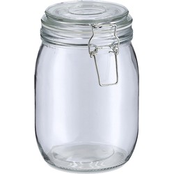 Zeller Weckpot/inmaakpot Alfie - 1L - glas - beugelsluiting - D11 x H17 cm - Weckpotten