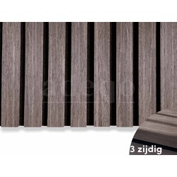 Adeqo Akupanel - Akoestische panelen - Donker Walnoot 270 x 60 cm - 3 zijdig
