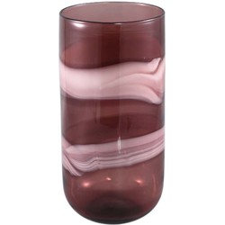 PTMD Meradi Ronde Vaas - H34,5 x Ø16 cm - Glas - Rood