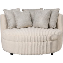 PTMD Fayen Taupe fauteuil ambience 2 cream 5 pillows