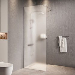 Badplaats Douchewand Florida 90 x 200 cm - Chroom – Inloopdouche 8 mm met Melkglas