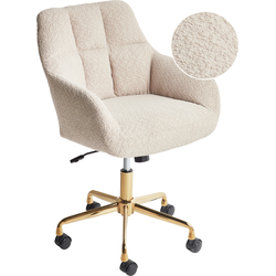 Beliani PALMDALE - Bureaustoel-Beige-Bouclé