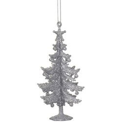Boom plastic l3b7h13.5 cm zilver kerst