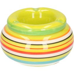Asbak - keramiek - gekleurd met geel - stormasbak - D11 cm - Asbakken