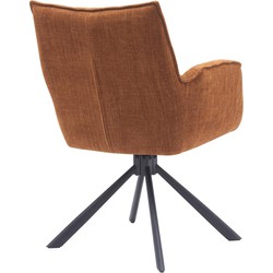 Eetkamerstoel Roest Stof - Draaibaar - 65x59x86cm - Select Marilla - Set van 2