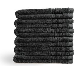 PHLOX Gastendoek Set 30x50 cm - 6 stuks - 600 g/m2 Zacht Katoen - Supreme Collectie - Zwart