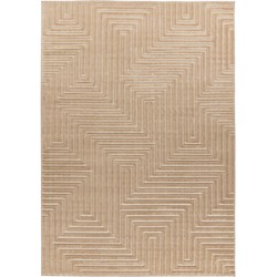 Viva Indoor & Outdoor - Laagpolig Japandi Buitenkleed - Effen - Vloerkleed Beige- 80x150 CM