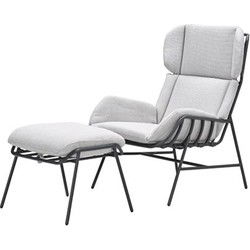 Livorno relax fauteuil inclusief voetenbank -  c.black - valley sand