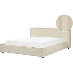 LINARDS - Bed - Beige - 160 x 200 cm - Corduroy