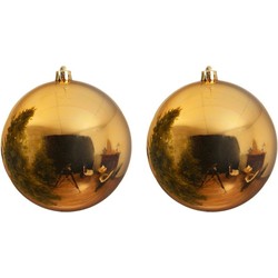 2x Grote raam/deur/kerstboom decoratie gouden kerstballen 20 cm glans - Kerstbal