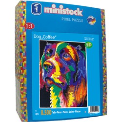 Ministeck Ministeck ART Pixel Puzzel Hond Coffee XXL - 8500-delig