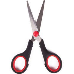 Benson huishoud/keukenschaar - zwart/rood - rvs/kunststof - 13 cm - Keukenscharen