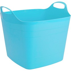 Flexibele kuip emmer/wasmand vierkant blauw 40 liter 42 x 42 cm - Wasmanden