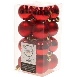 Christmas Red kerstboom decoratie kerstballen rood 16 stuks - Kerstbal