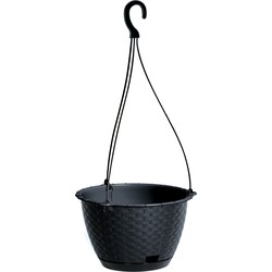 Prosperplast Plantenpot - kunststof - antraciet - D22 x H14 cm - Plantenpotten