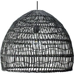 Groenovatie Rotan / Rieten Hanglamp, Handgemaakt, Zwart, ⌀60 cm