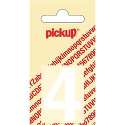 Plakcijfer Helvetica 40 mm Sticker witte cijfer 4 - Pickup