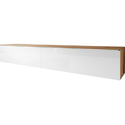 Meubella - TV-Meubel Dixon - Eiken - Wit - 180 cm